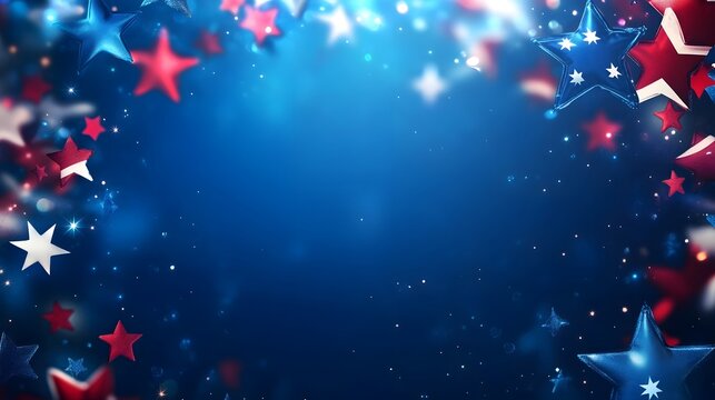 Festive July 4th background with copy space