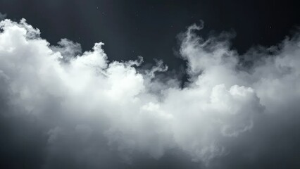 Obraz premium Shimmering clouds of white mist dance upon a darkened space, abstract backdrop, subtle shimmer