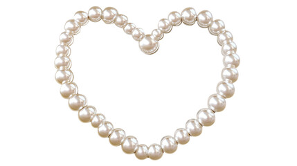 Elegant pearl necklace arranged in a heart shape
