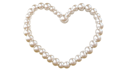 Elegant pearl necklace arranged in a heart shape
