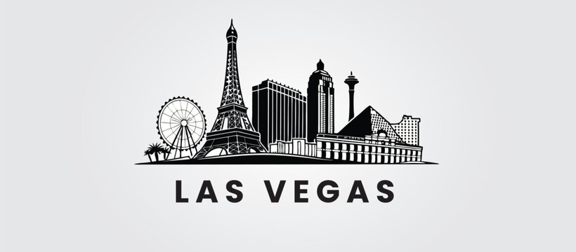 Las Vegas vector silhouette skyline vector art.