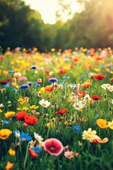 Bright blooms in a sunny field