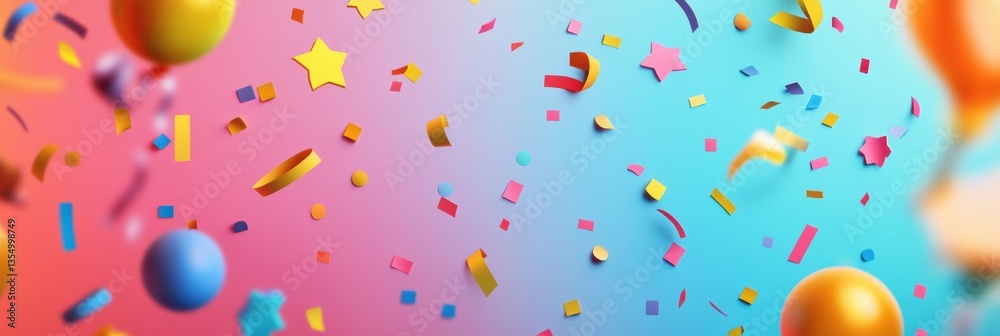 Aufkleber celebrate with vibrant confetti and playful elements creating a festive atmosphere for joyful gather