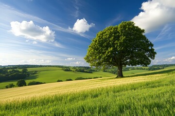 Green field, blue sky
