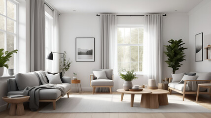 Fototapeta premium modern living room with modern furniture ai