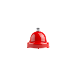 Red service bell isolated on transparent background