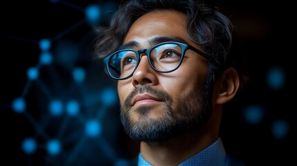 Man Contemplating Network, Future Tech