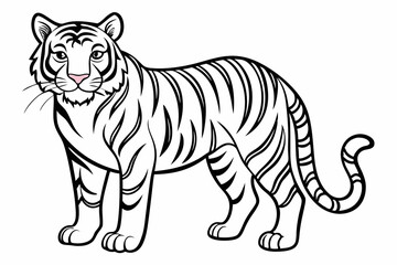 coloring page line art the tiger black vector
