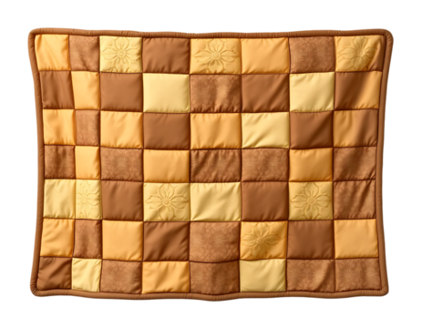 Cozy Patchwork Quilt Blanket in Warm Brown and Yellow Tones