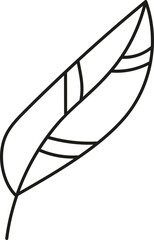 boho easter Line art illustration of a leaf with intricate detailing. in doodle style