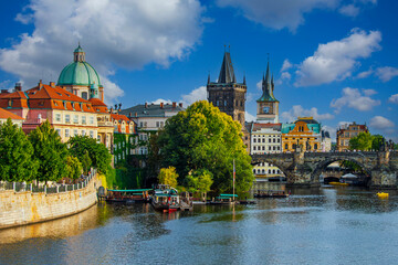 The Vltava River view in Prague City
