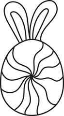 boho easter Stylized bunny-shaped candy illustration. in doodle style