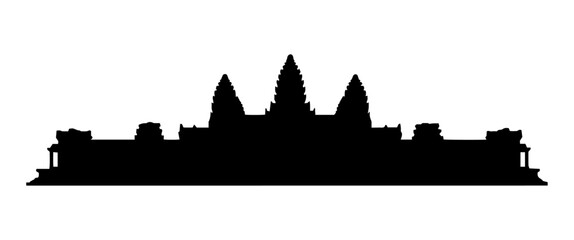 angkor wat temple silhouette cambodia print vector shape silhouette laser cutting engraving