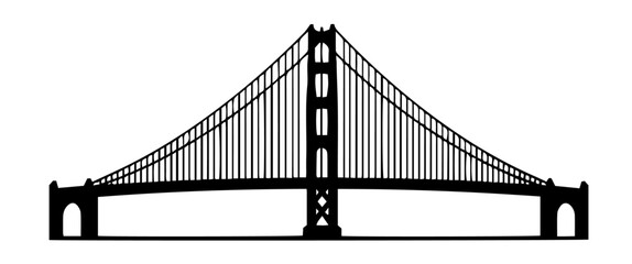 golden gate bridge san francisco print vector shape silhouette laser cutting engraving