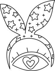 boho easter Abstract illustration featuring whimsical elements and patterns. in doodle style