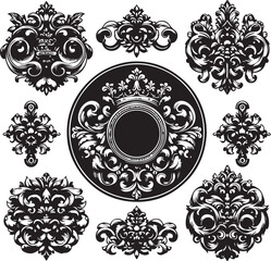 Luxury Ornamental Frame & King Crown Vector Design 