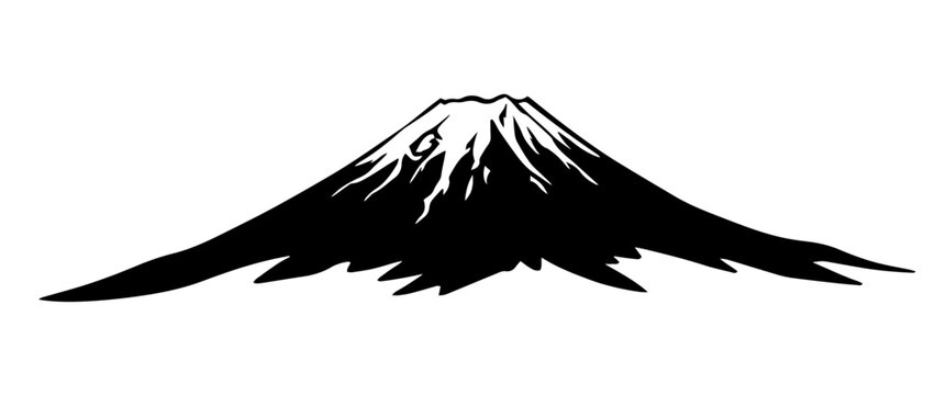 mount fuji with snow peak silhouette print vector shape silhouette laser cutting engraving
