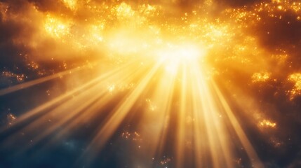Obraz premium Divine Light Piercing the Clouds (1)