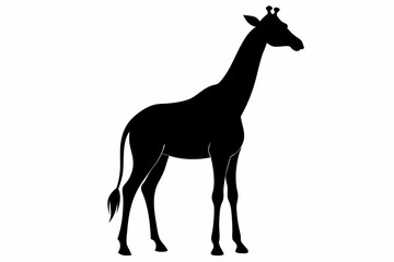 giraffe silhouette black silhouette vector