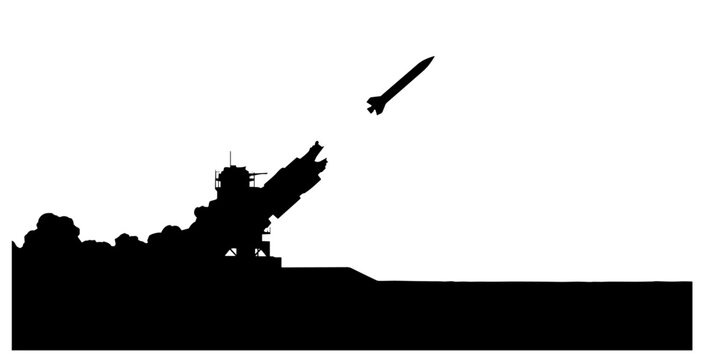 recommend clip art: missile launcher firing rocket black vector war silhouette