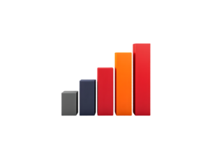 Colorful 3D Bar Chart Representing Growth and Success