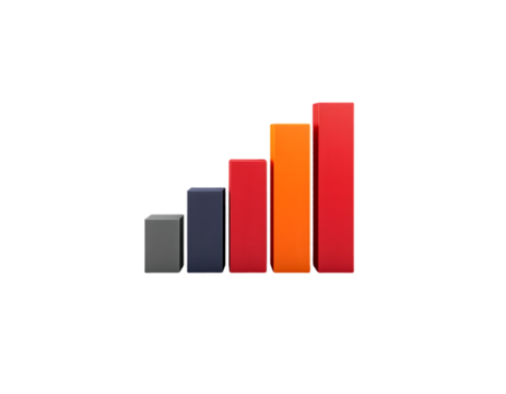 Colorful 3D Bar Chart Representing Growth and Success