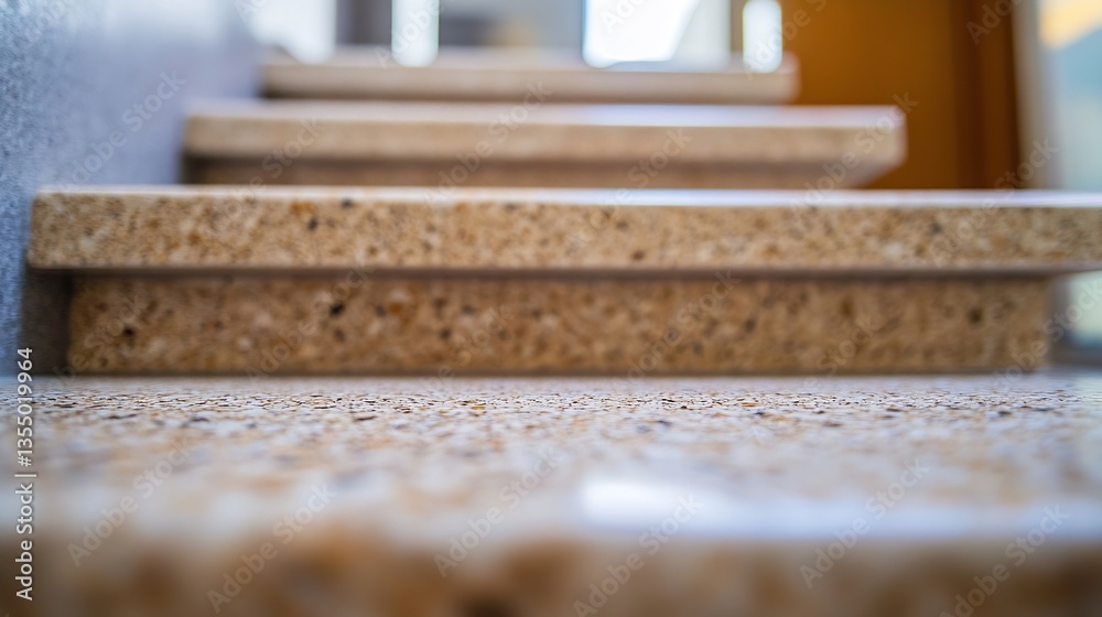 Aufkleber closeup of beautiful stone stairs highlighting texture and design showcasing modern architectural de