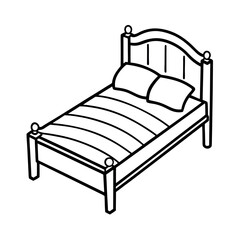 Bed Black Vector Art for Conceptual Illustrations

