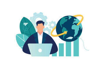 Vector illustration, digital currency exchange, finance, digital money market, cryptocurrency wallet, stock exchange, online money transfer