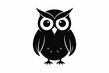 owl black silhouette vector