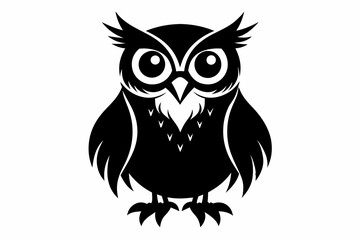 owl black silhouette vector