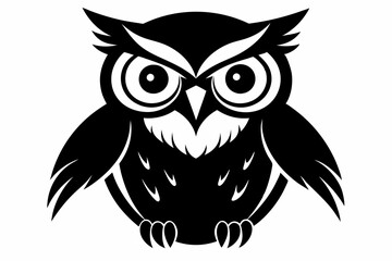 owl black silhouette vector