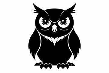 owl black silhouette vector