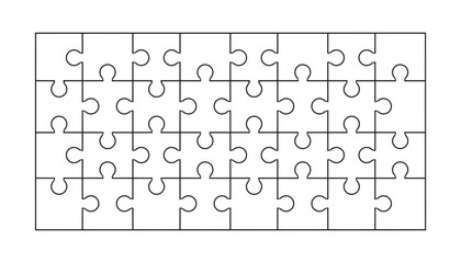 Jigsaw puzzle blank template, puzzle pieces, puzzles grid