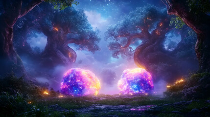 Magical Forest at Night