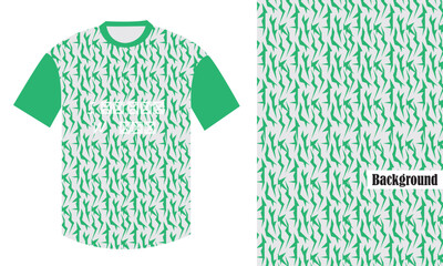 Sublimation sportswear jersey white and green thunder pattern t shirt printable design with mockup geometric pattern halftone vector grunge