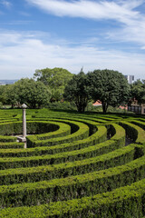 Garden labyrinth. Maze in nature