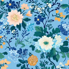 Obraz premium Seamless pattern with flowers