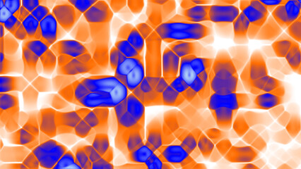Vibrant Abstract Art with Dynamic Orange and Blue Geometric Patterns