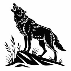 aardwolf black silhouette icon vector