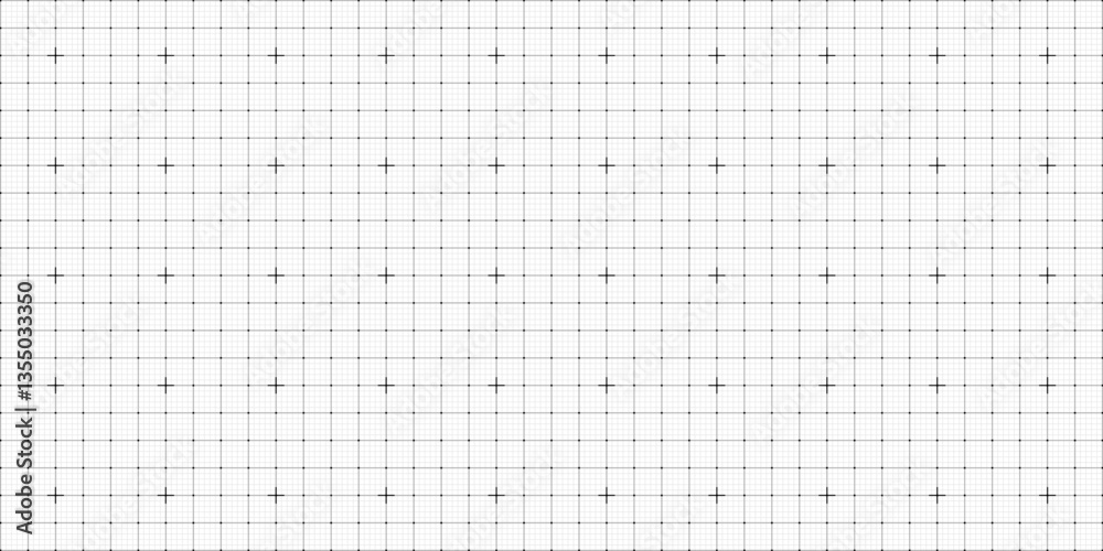 Aufkleber Square grid texture, grid line paper sheet with crosses and dots, blank grid sheet for technology, drawing and architecture draft, texture of square graph paper, notebook pattern