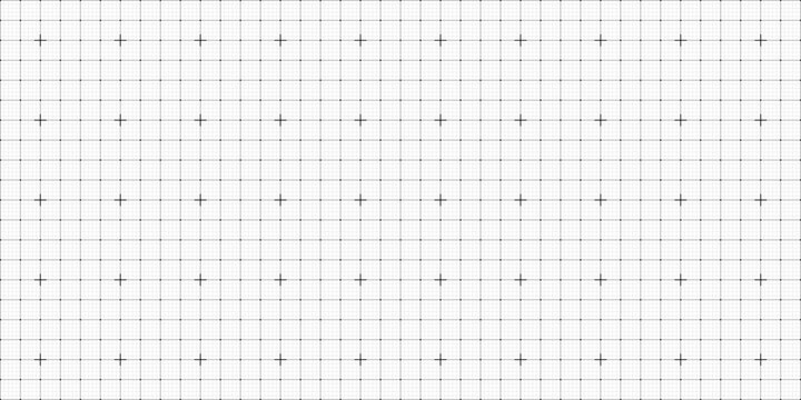 Square grid texture, grid line paper sheet with crosses and dots, blank grid sheet for technology, drawing and architecture draft, texture of square graph paper, notebook pattern