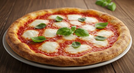 Delicious pizza with a golden crust, fresh mozzarella, basil leaves, and vibrant tomato sauce. Perfect for sharing or enjoying solo&mdash;ideal for food lovers!