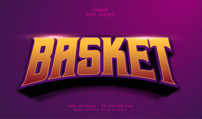 Basket Editable Text Effect Style 3d Sport Orange