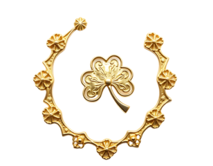 Golden Shamrock Ornament with Floral Decoration
