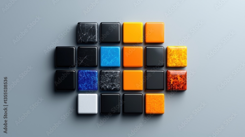 Aufkleber a collection of colorful cubes arranged in a pattern