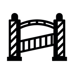 Simple and Elegant Cantilever Gate Black Vector Design

