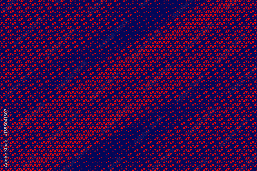 Aufkleber Abstract background with red triangle dots. Triangle halftone geometric background. Halftone triangular retro 80s pattern. Minimal style retro dynamic wallpaper.