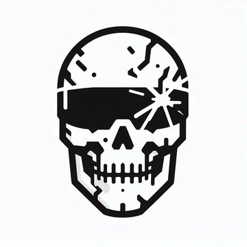 recommend clip art: Damaged Skull with Goggles Logo