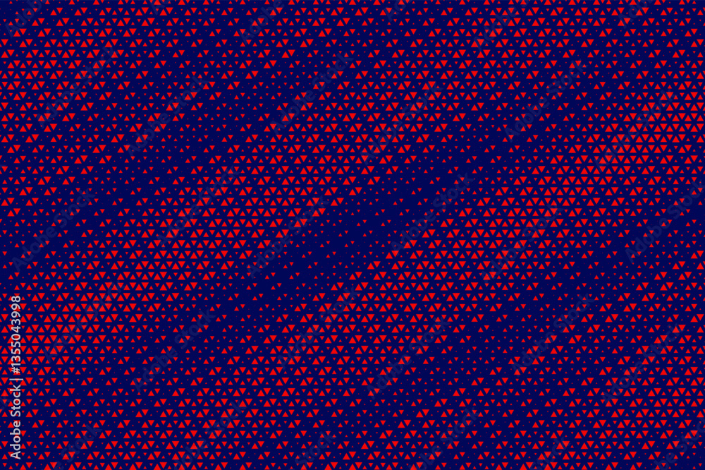 Fototapete Triangular Halftone Texture Retrowave Vector Geometric Technology Abstract Background. Half Tone Triangles Retro Colored Pattern. Minimal 80s Style Dynamic Tech Structure Wallpaper